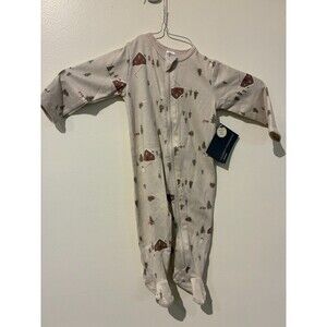 NWT Modern Moments Beige Snowy Cabin Sleeper - 3-6M